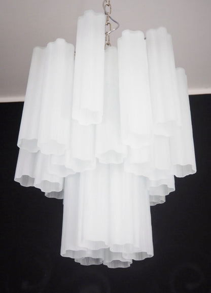 Murano Lysekrone | 30 Alabaster hvit Rørglass