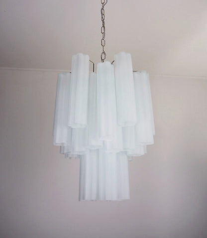 Murano Lysekrone | 30 Alabaster hvit Rørglass