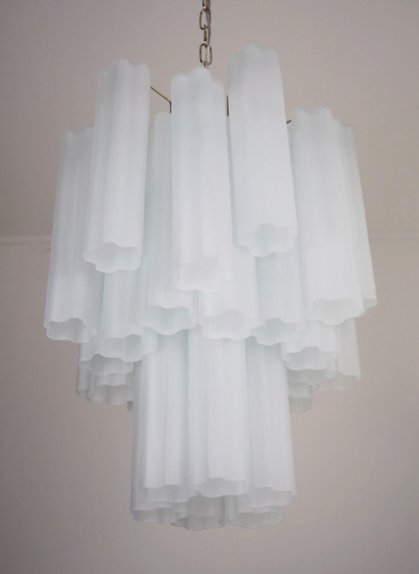 Murano Lysekrone | 30 Alabaster hvit Rørglass