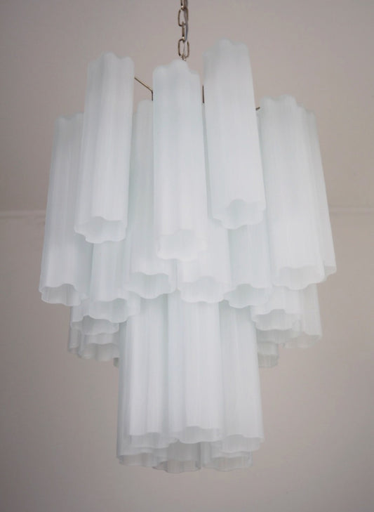 Murano Lysekrone | 30 Alabaster hvit Rørglass