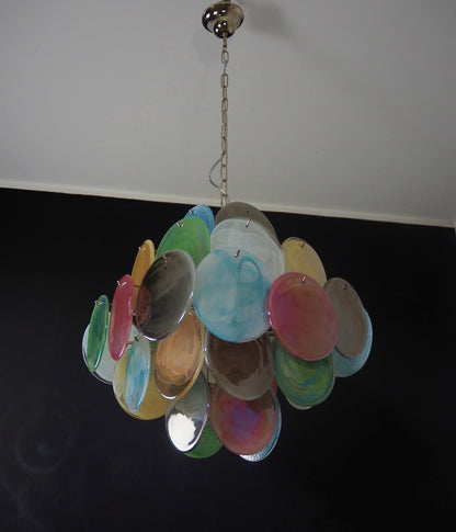 Murano Lysekrone | 36 Multifargede Glassdisker