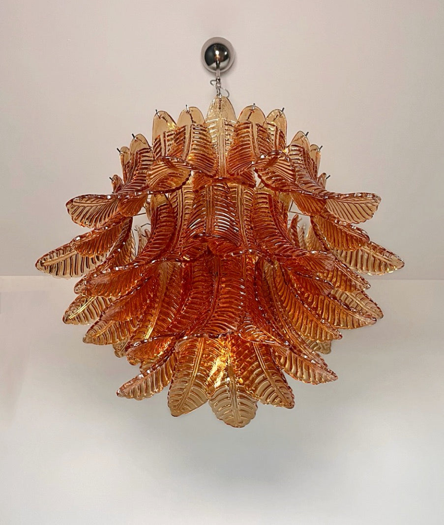 Murano Kroonluchter – 48 Gele Felciglazen – detail 9 – Murano Classics