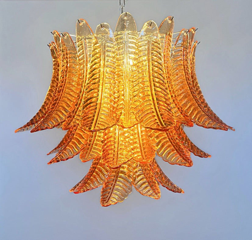 Murano Kroonluchter – 48 Gele Felciglazen – detail 8 – Murano Classics