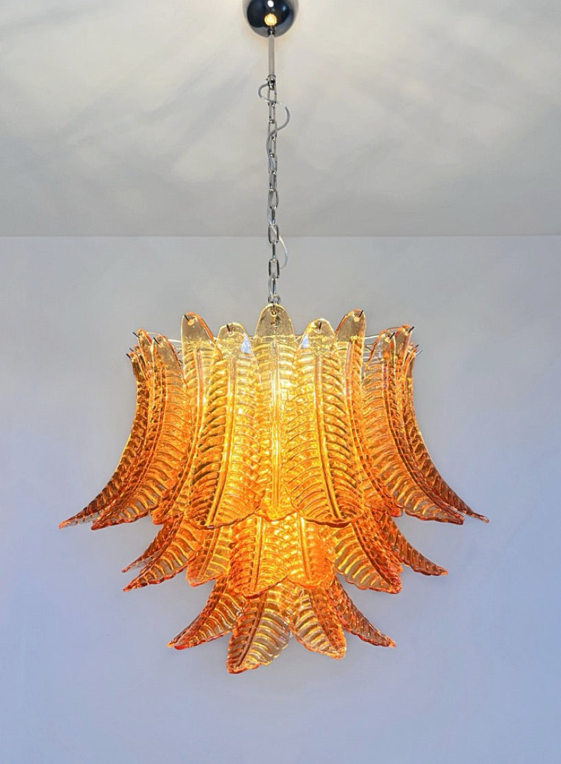 Murano Lysekrone | 48 Gule Felciglass