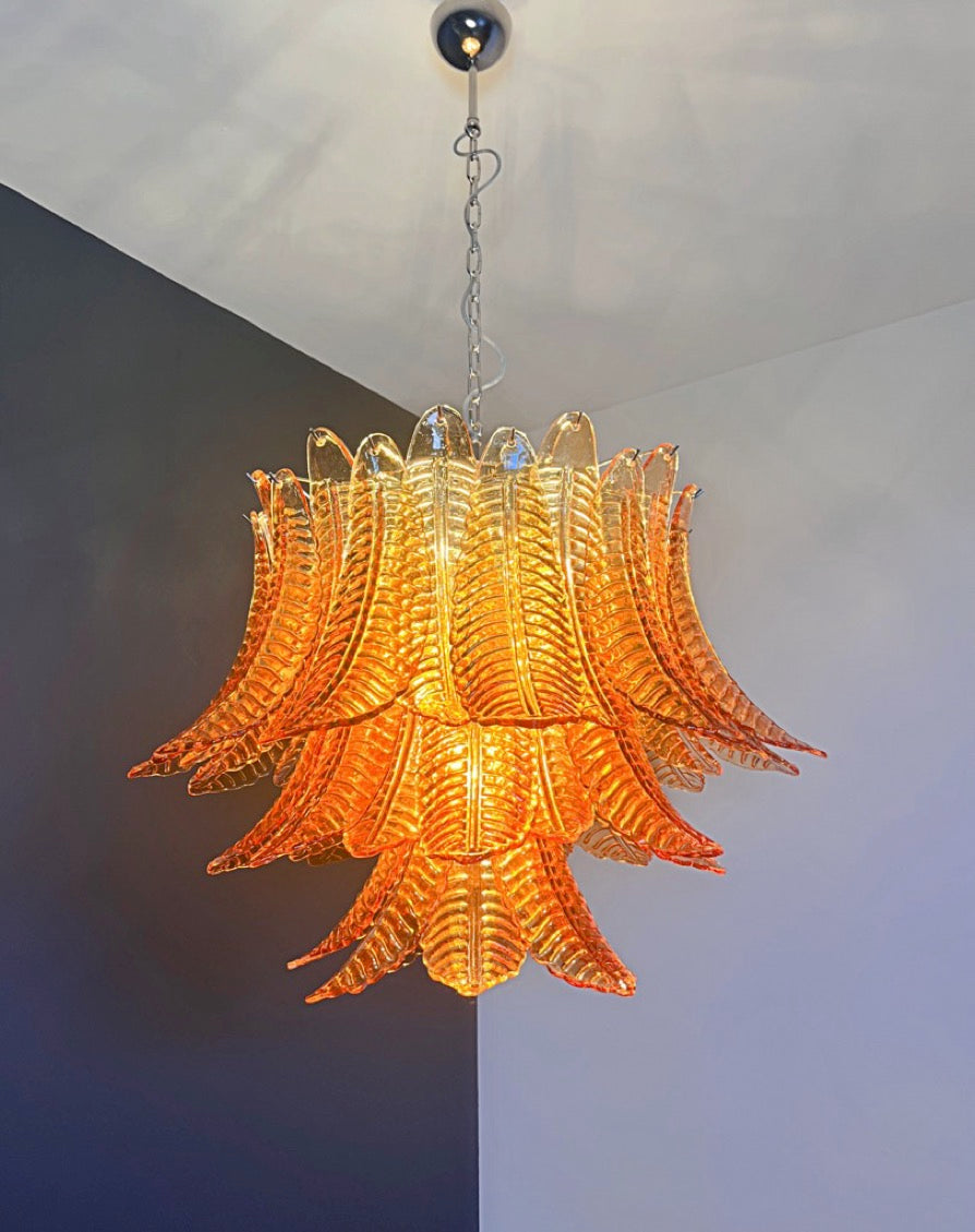 Murano Lysekrone | 48 Gule Felciglass