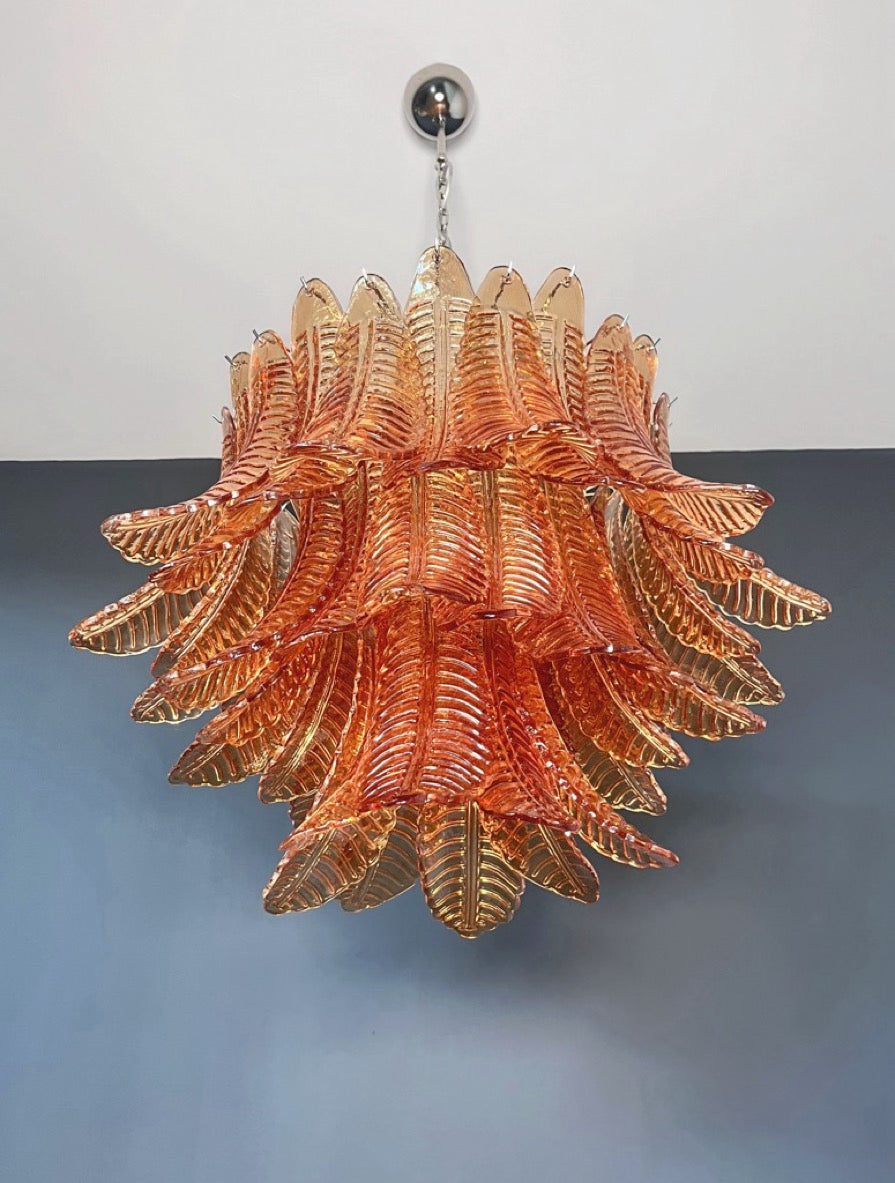 Murano Kroonluchter – 48 Gele Felciglazen – detail 11 – Murano Classics