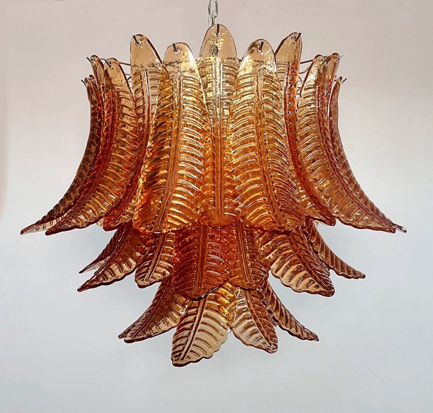 Murano Kroonluchter – 48 Gele Felciglazen – detail 2 – Murano Classics