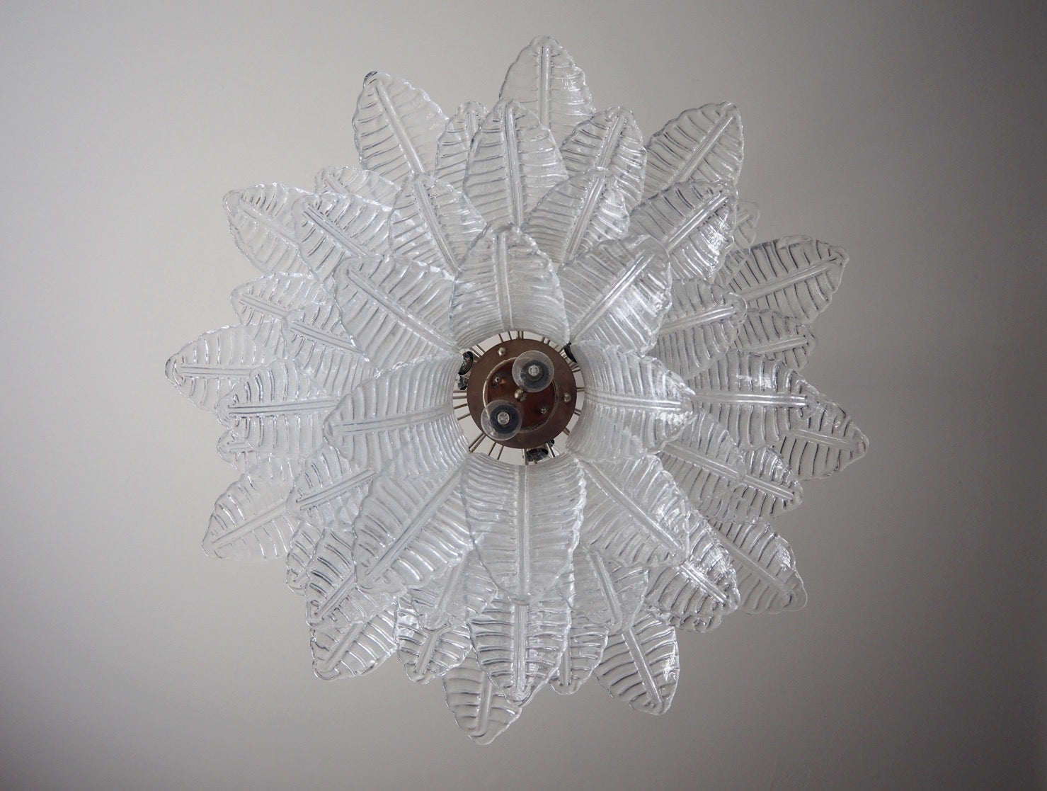 Murano Chandelier – 48 Clear Felci Glass – detail 1 – Murano Classics