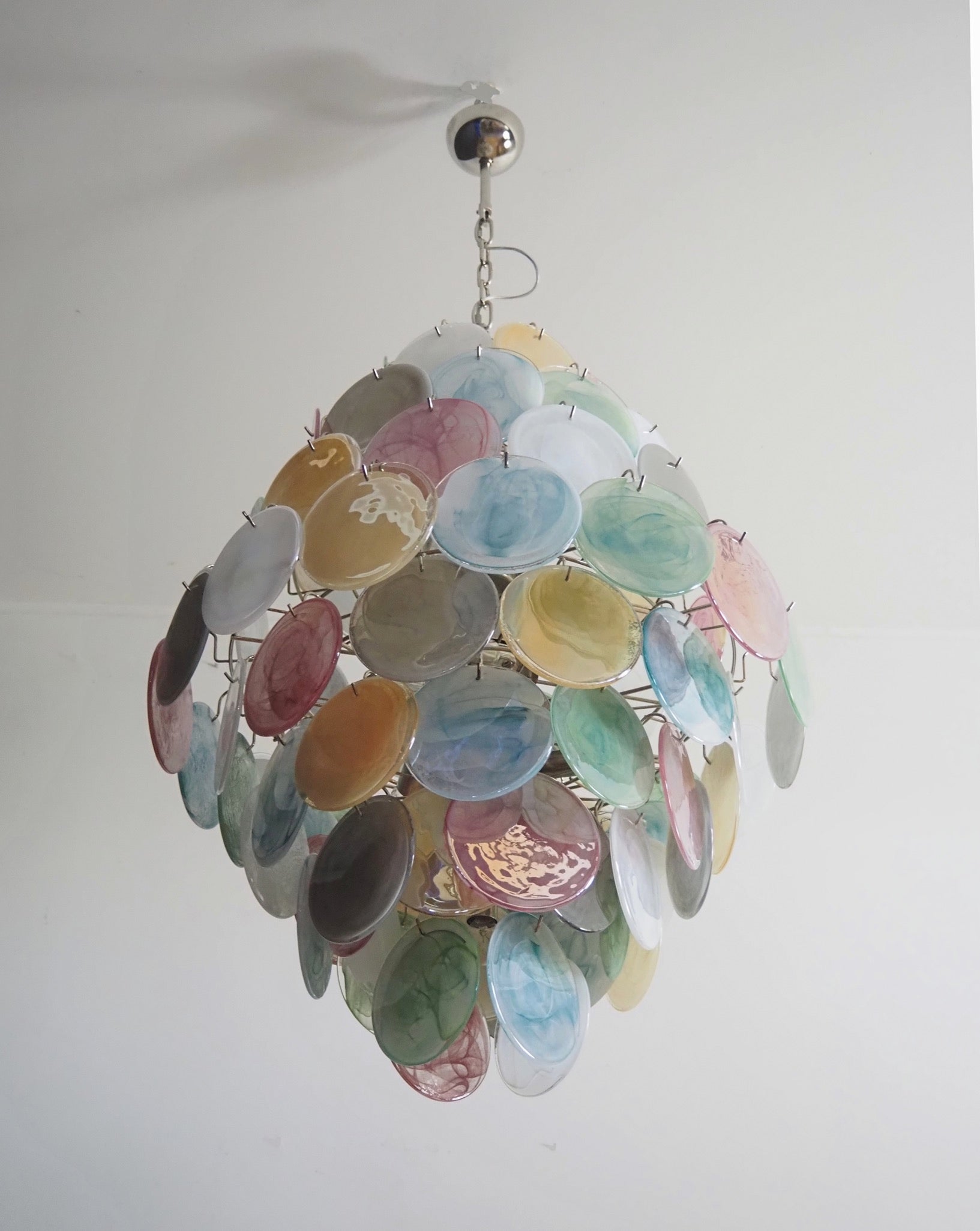 Murano Chandelier – 87 Multicoloured Disc Glass Elements – detail 4 – Murano Classics