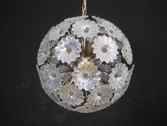 Murano Lysekrone | 51 Klare Tusenfrydglass