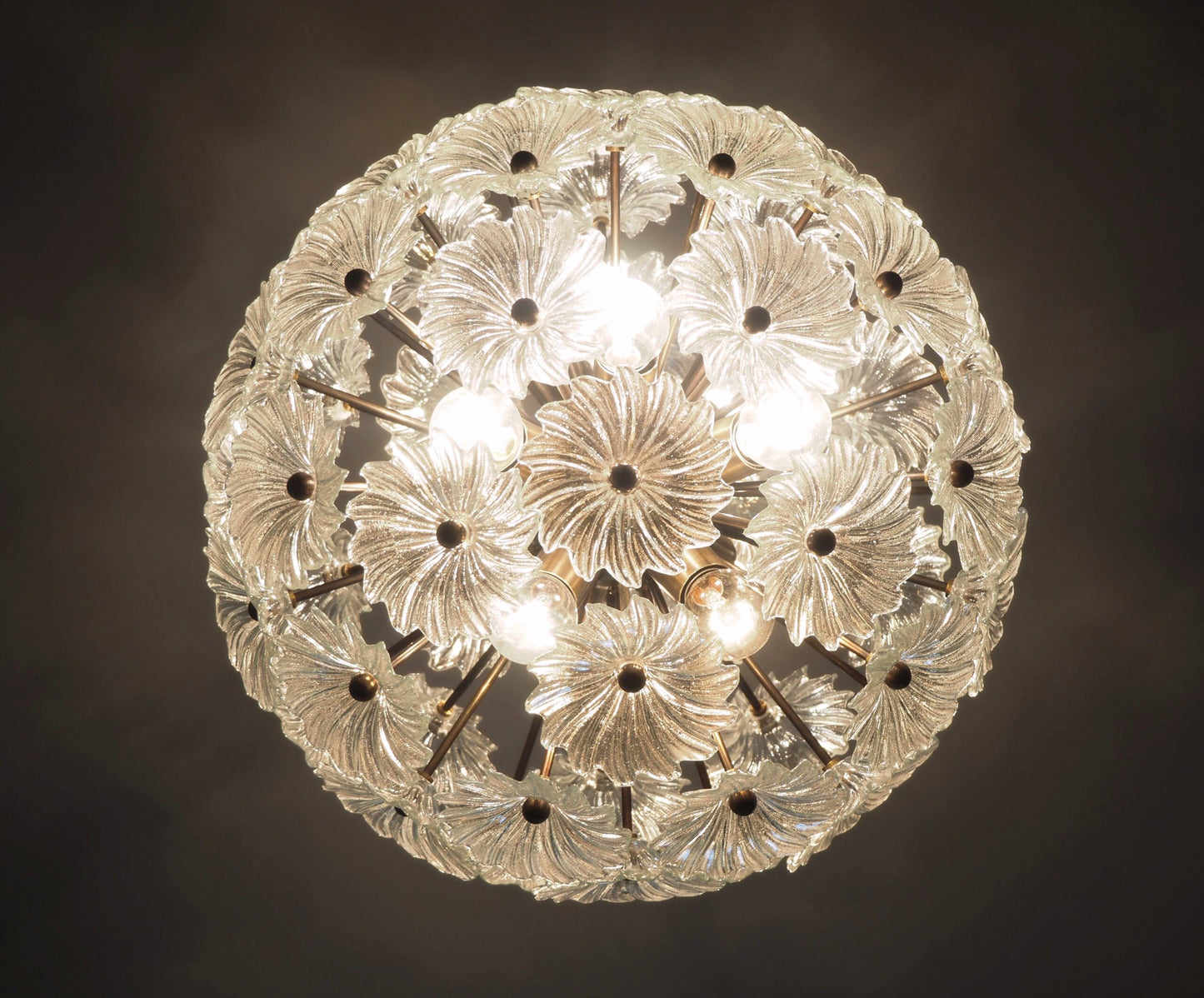 Murano Lysekrone | 51 Klare Tusenfrydglass