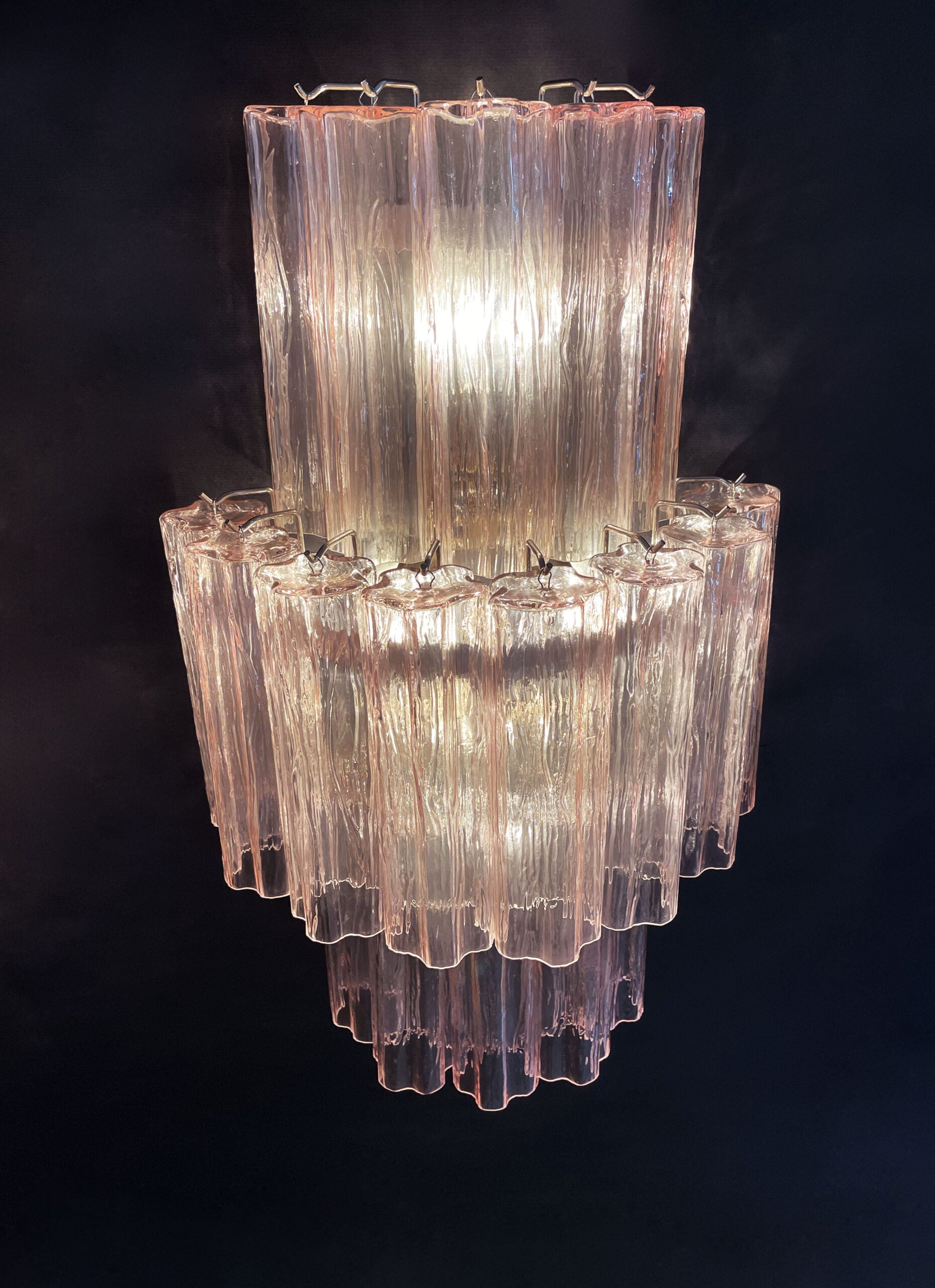 Murano Wall Lamp – 18 Pink Prism Glass – Set of 2 – detail 2 – Murano Classics