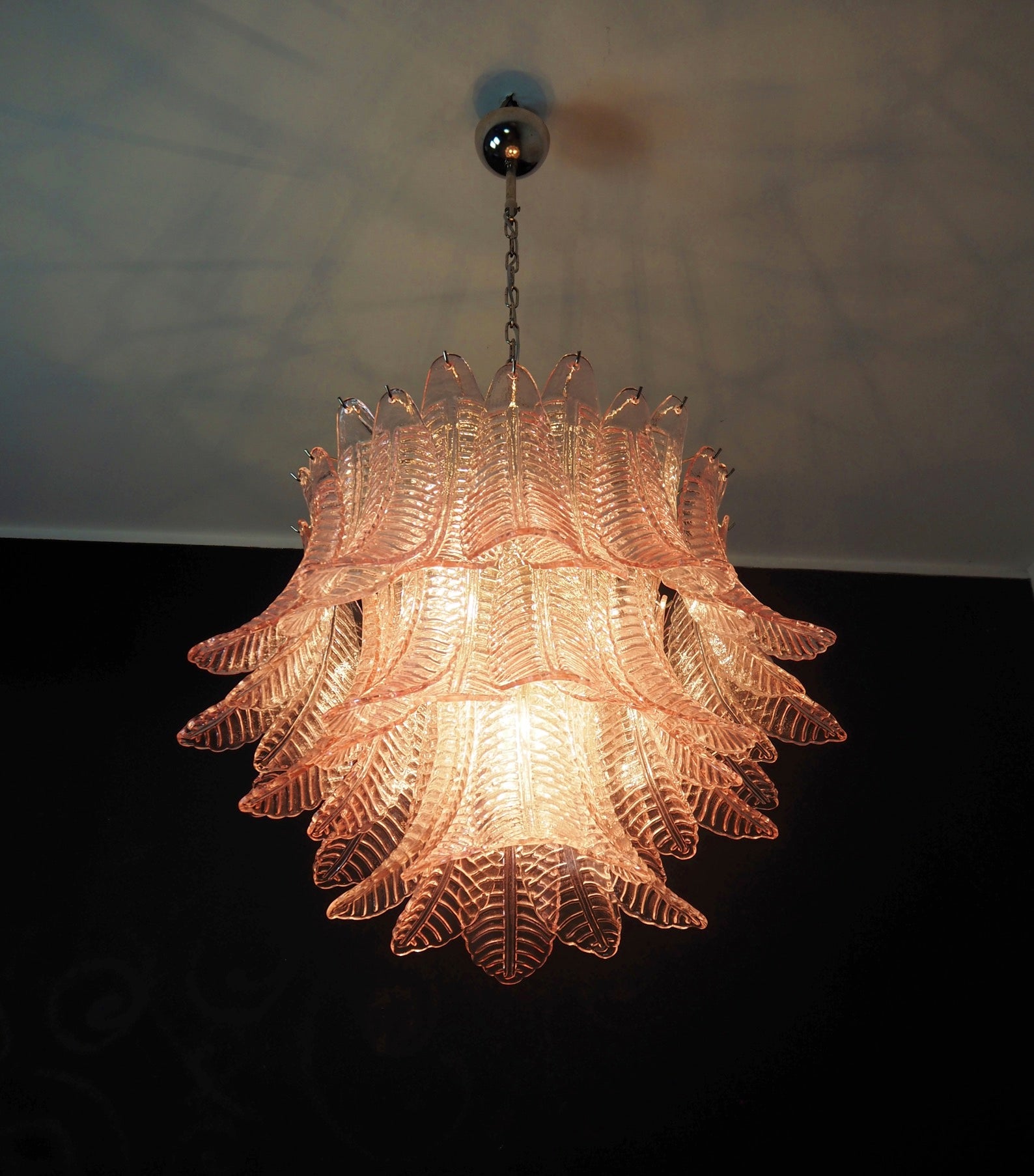 Murano Lysekrone | 48 Rosa Felciglass