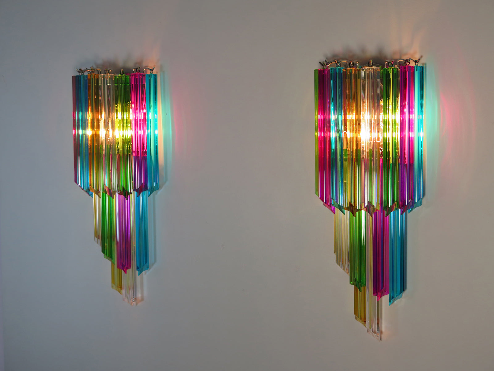 Murano Wall Lamp – 32 Multicolour Prism Glass – Set of 2 – detail 10 – Murano Classics