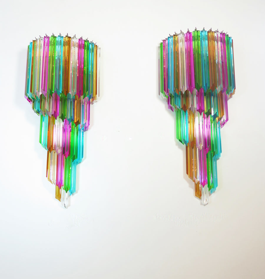 Murano Wall Lamp – 41 Multicolour Prism Glass – Set of 2 – Murano Classics
