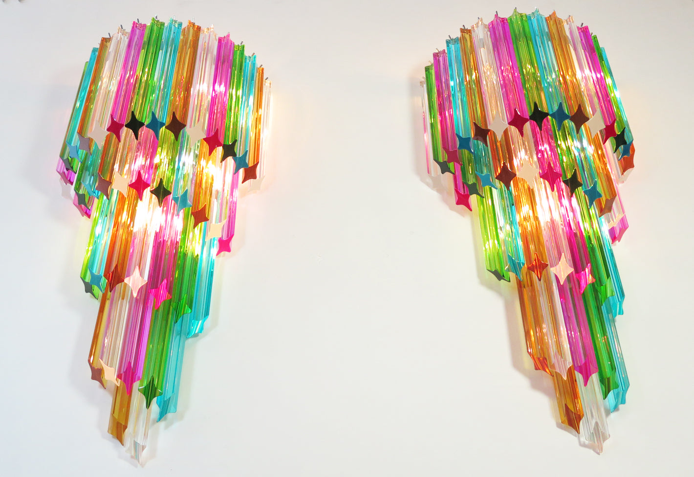 Murano Vegglampe | 41 Multifarge Prismeglass | 1 par