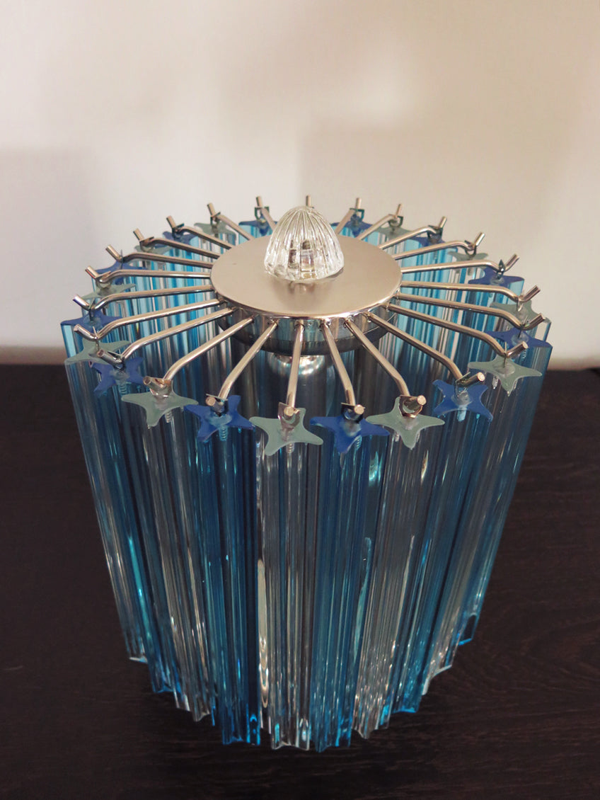 Murano Bordlampe | 24 Klare Blå Prismeglass