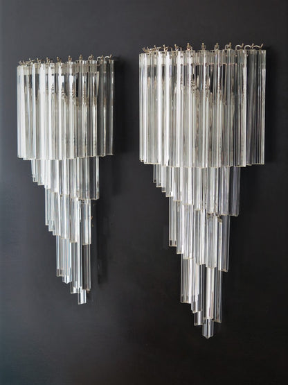 Murano Vegglampe | 41 Klare Prismeglass | 1 par