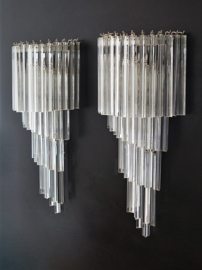 Murano Wall Lamp – 41 Clear Prism Glass – Set of 2 – detail 6 – Murano Classics