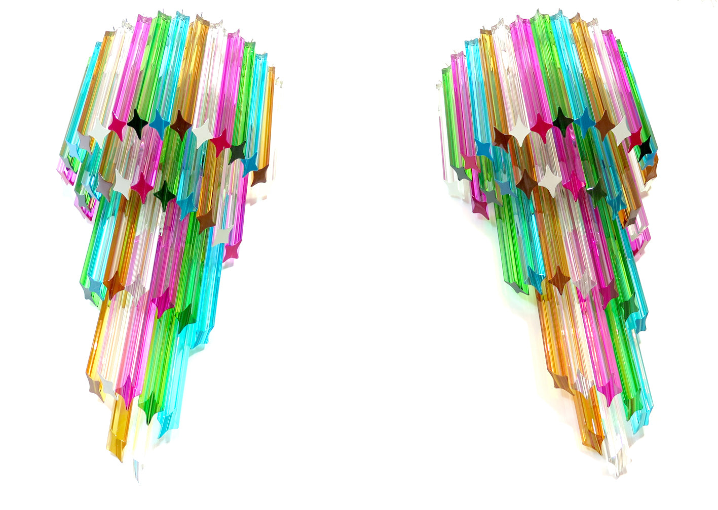 Murano Vegglampe | 41 Multifarge Prismeglass | 1 par