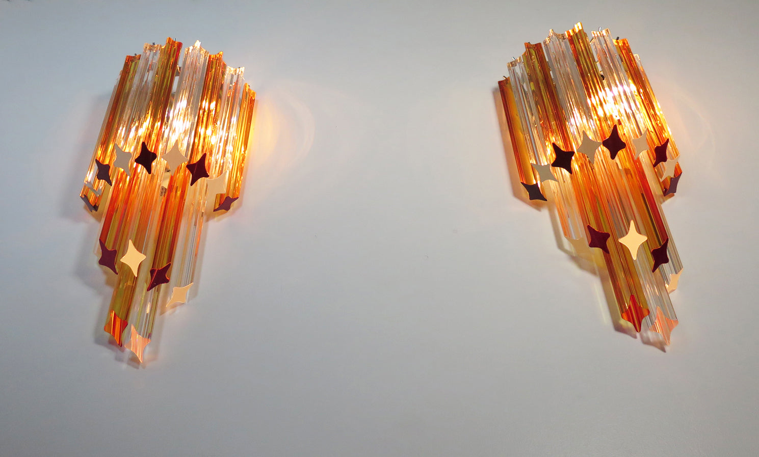 Murano Wall Lamp – 32 Clear Yellow Prism Glass – Set of 2 – detail 2 – Murano Classics