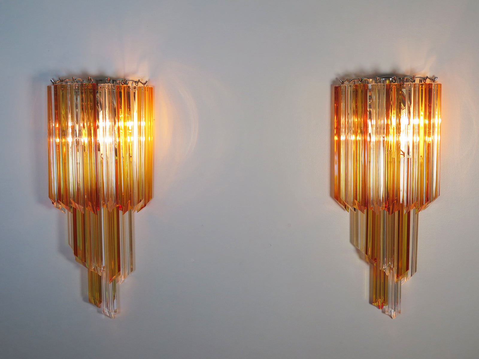 Murano Wall Lamp – 32 Clear Yellow Prism Glass – Set of 2 – detail 7 – Murano Classics