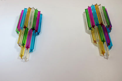 Murano Vegglampe | 32 Multifarge Prismeglass | 1 par