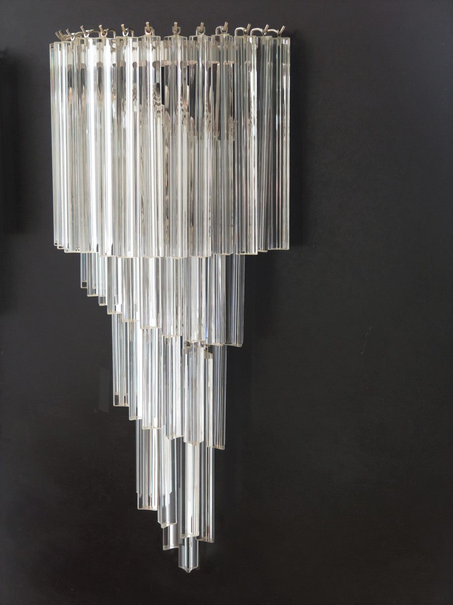 Murano Wall Lamp – 41 Clear Prism Glass – Set of 2 – detail 3 – Murano Classics