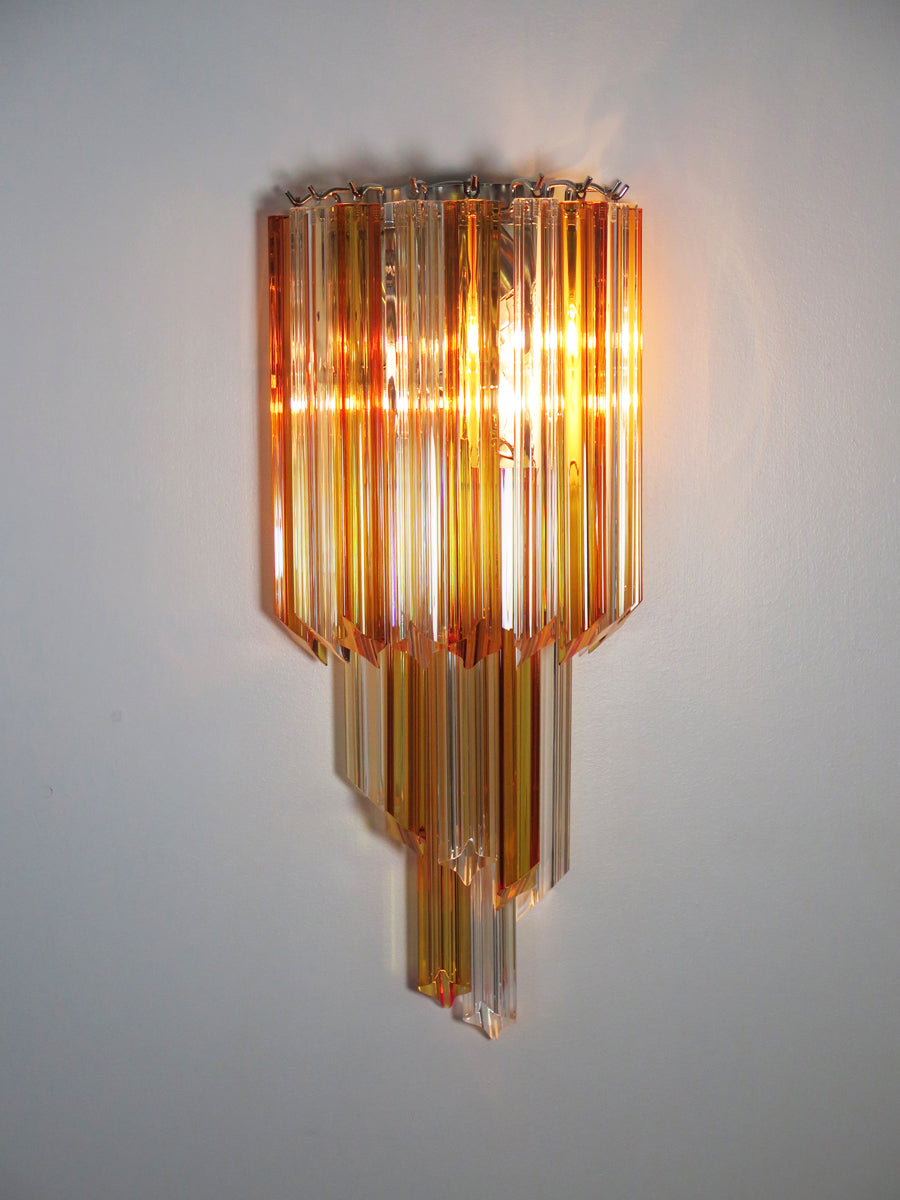 Murano Wall Lamp – 32 Clear Yellow Prism Glass – Set of 2 – detail 6 – Murano Classics