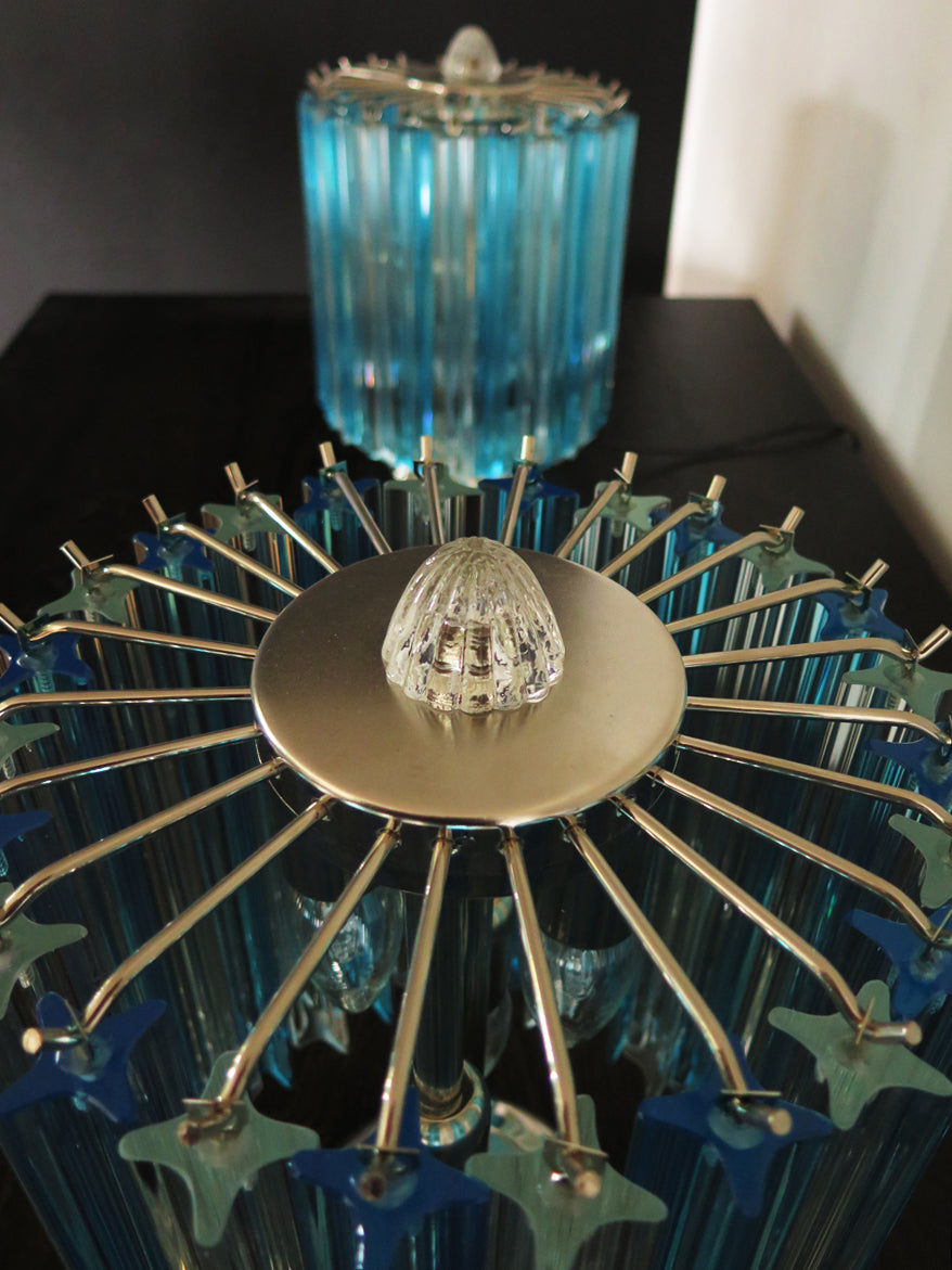 Murano Bordlampe | 24 Klare Blå Prismeglass