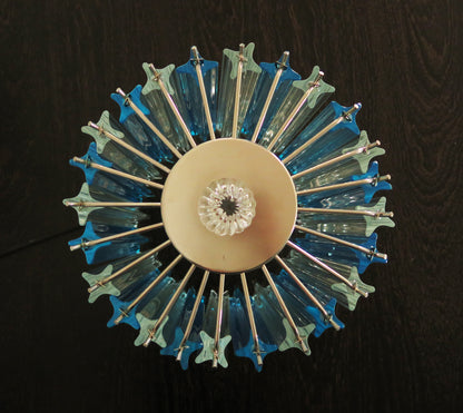 Murano Bordlampe | 24 Klare Blå Prismeglass