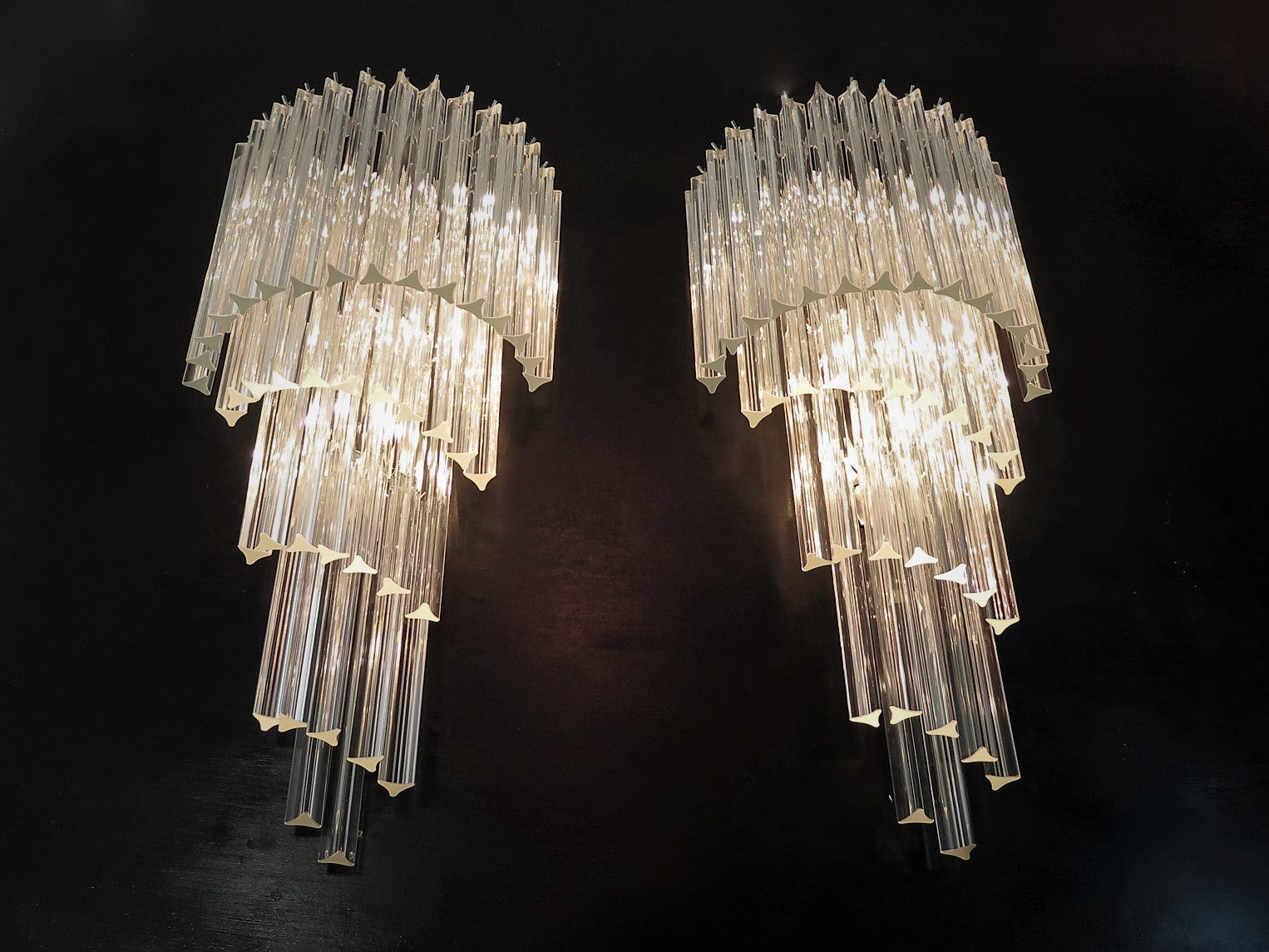 Murano Wall Lamp – 41 Clear Prism Glass – Set of 2 – detail 1 – Murano Classics