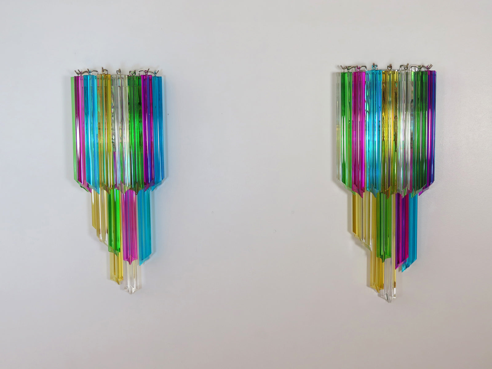 Murano Wall Lamp – 32 Multicolour Prism Glass – Set of 2 – Murano Classics