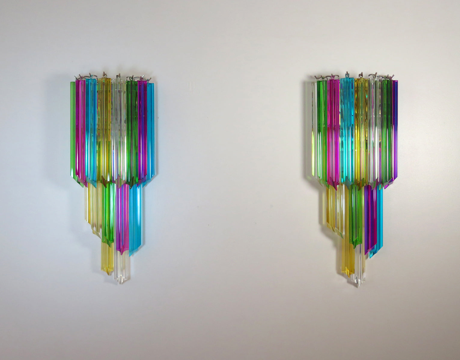 Murano Wall Lamp – 32 Multicolour Prism Glass – Set of 2 – detail 4 – Murano Classics