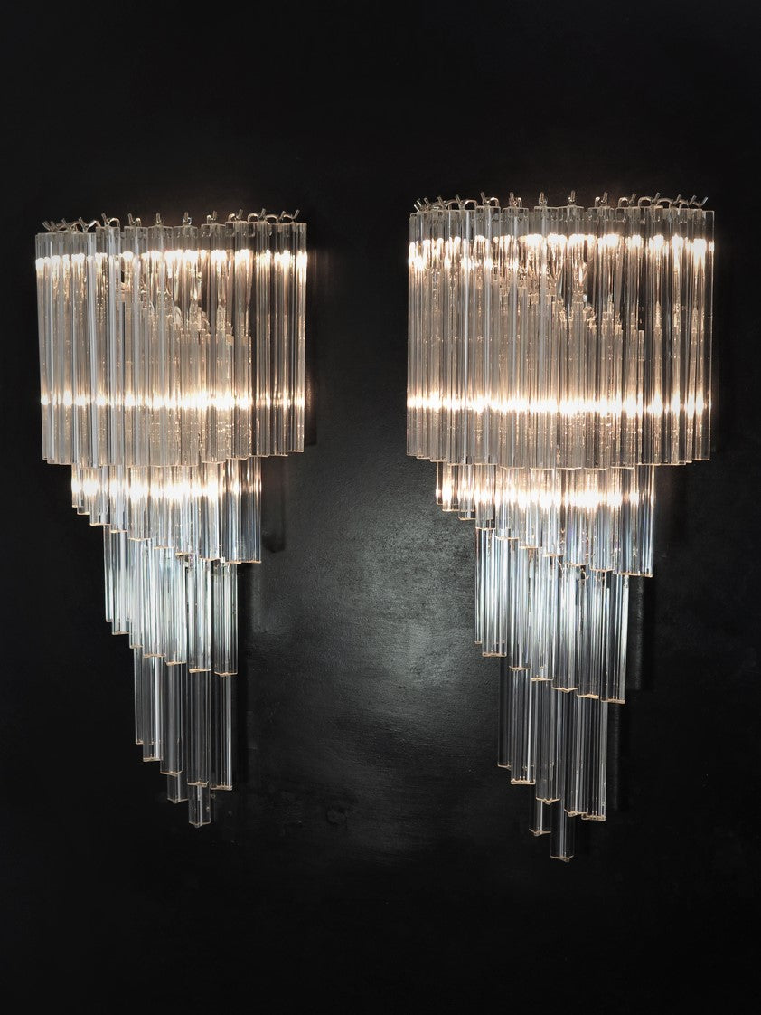 Murano Wall Lamp – 41 Clear Prism Glass – Set of 2 – detail 9 – Murano Classics