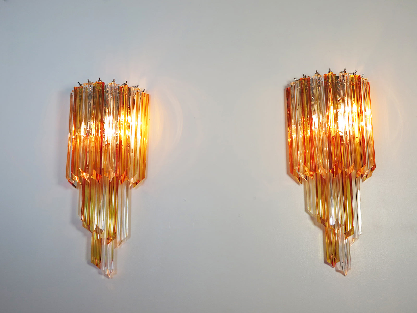 Murano Wall Lamp – 32 Clear Yellow Prism Glass – Set of 2 – detail 5 – Murano Classics