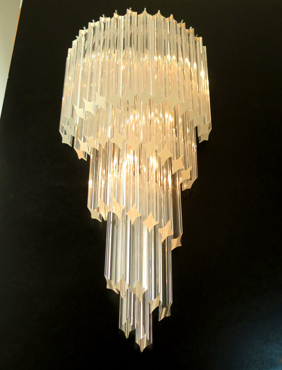 Murano Wall Lamp – 41 Clear Prism Glass – Set of 2 – detail 1 – Murano Classics