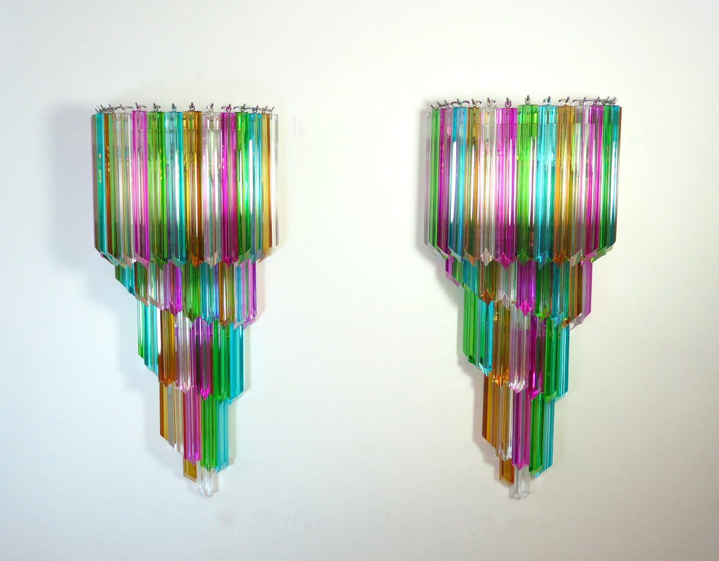 Murano Wall Lamp – 41 Multicolour Prism Glass – Set of 2 – detail 5 – Murano Classics