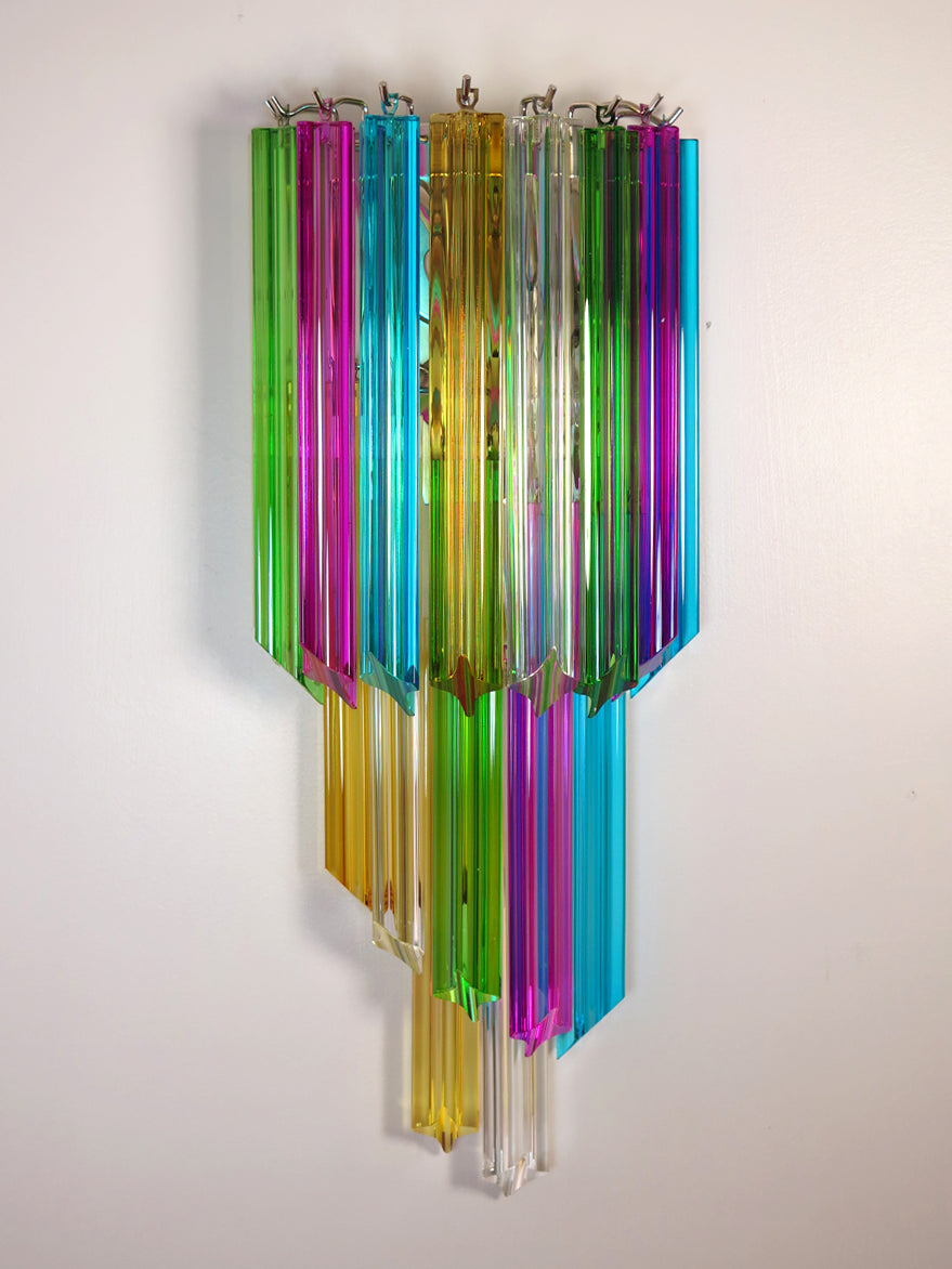 Murano Wall Lamp – 32 Multicolour Prism Glass – Set of 2 – detail 3 – Murano Classics