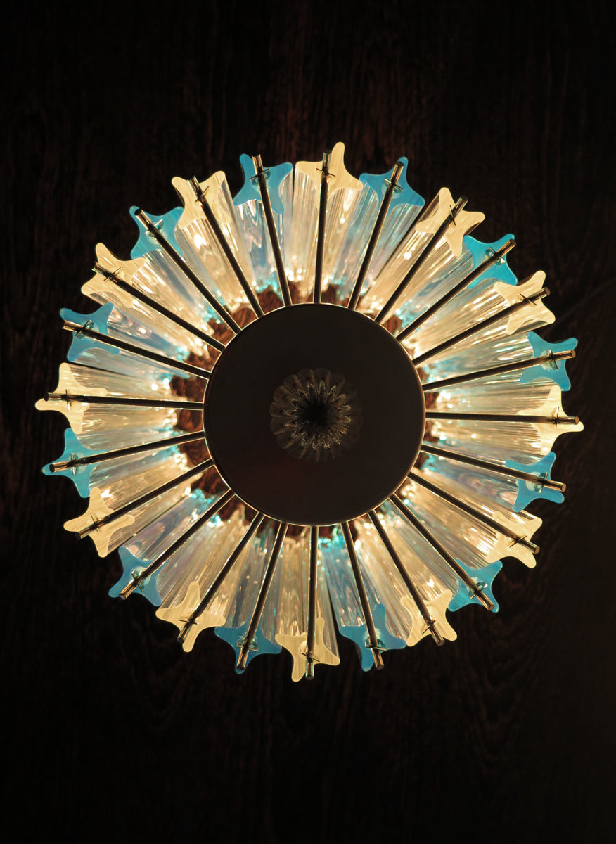 Murano Bordlampe | 24 Klare Blå Prismeglass