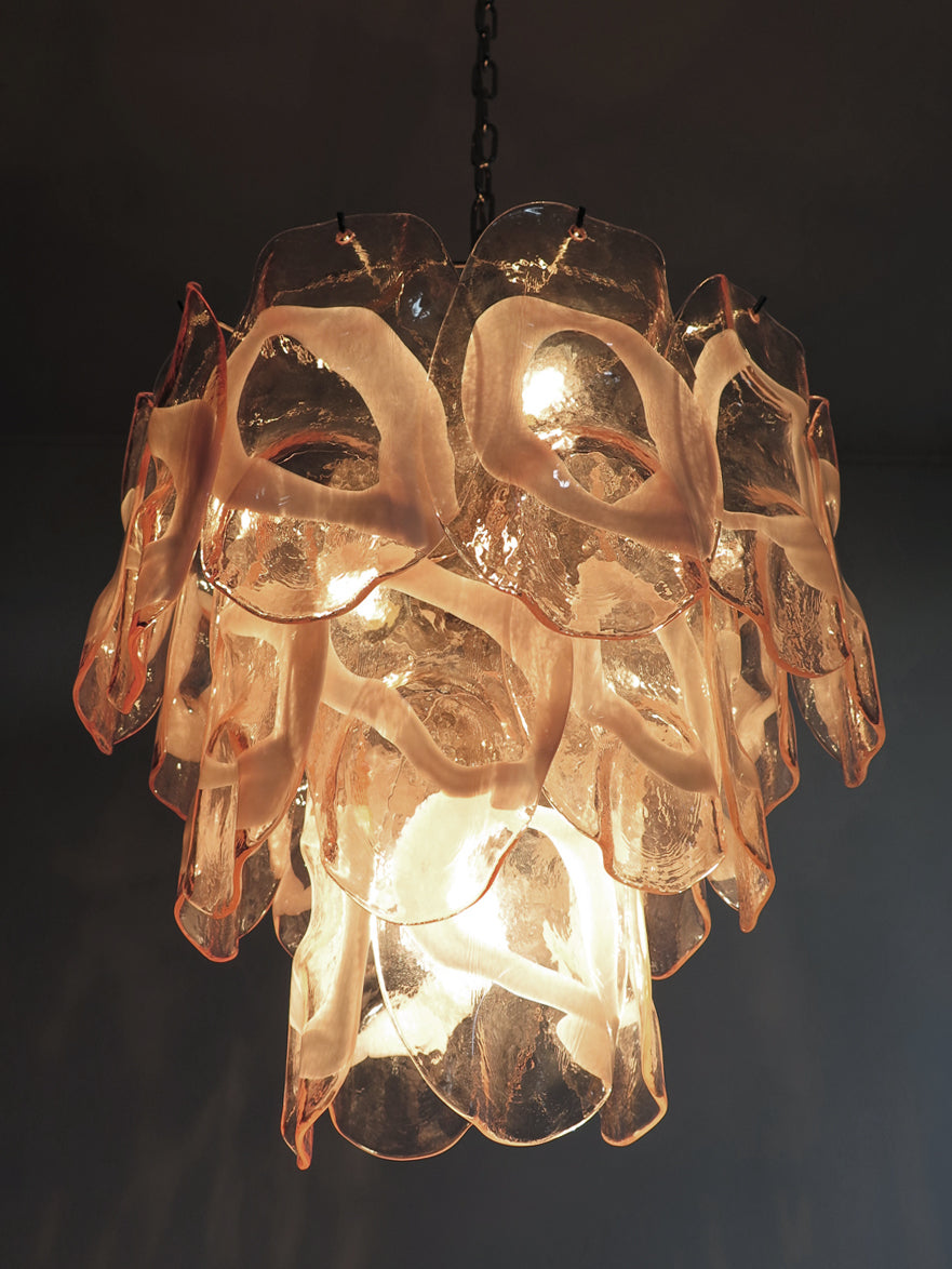 Murano Lysekrone | 23 Rosa Crostoliglass