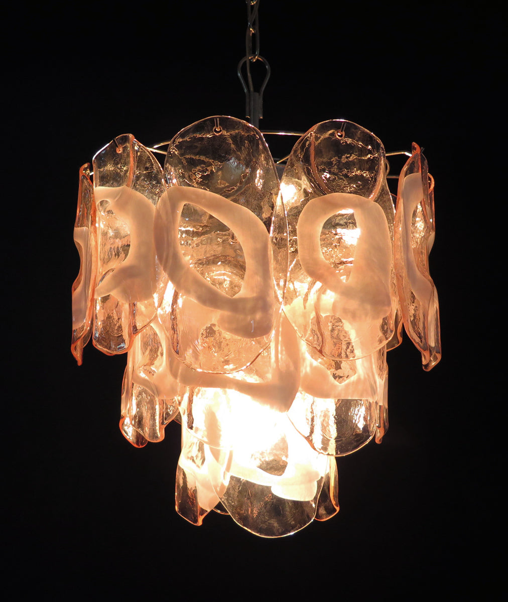 Murano Lysekrone | 23 Rosa Crostoliglass