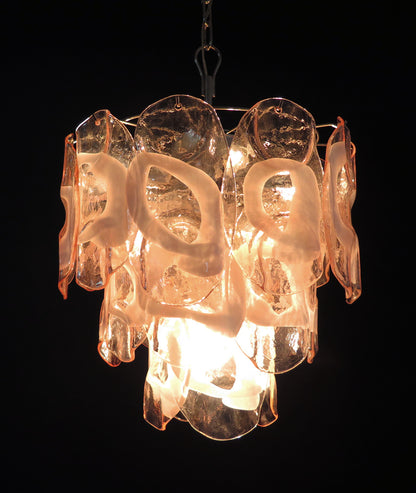 Murano Lysekrone | 23 Rosa Crostoliglass