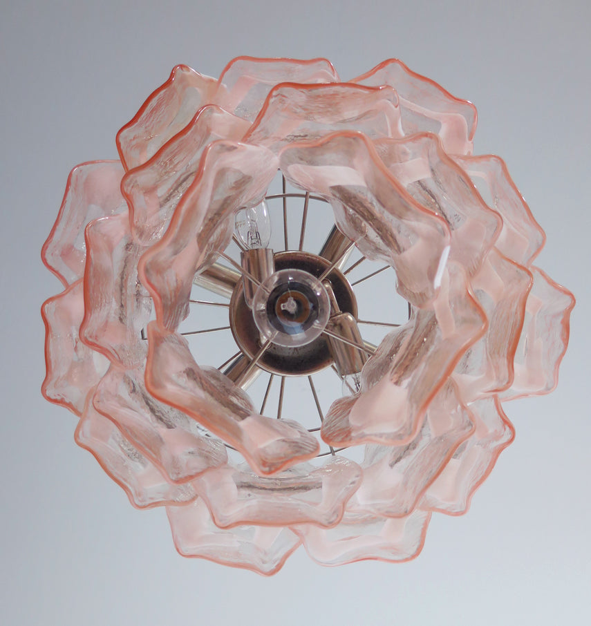 Lampadario Murano – 23 Vetri Crostoli Rosa – dettaglio 1 – Murano Classics
