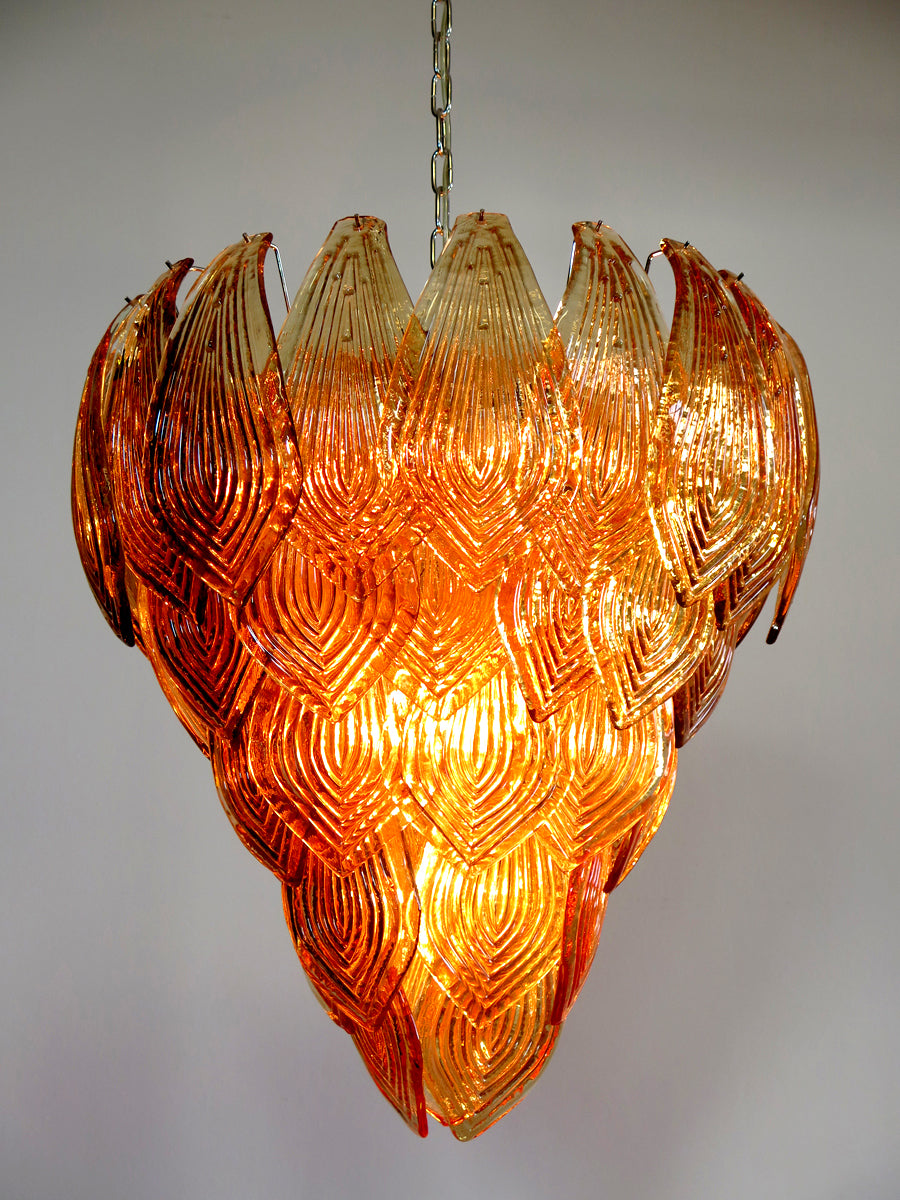 Murano Kroonluchter – 52 Gele Felciglazen – detail 10 – Murano Classics