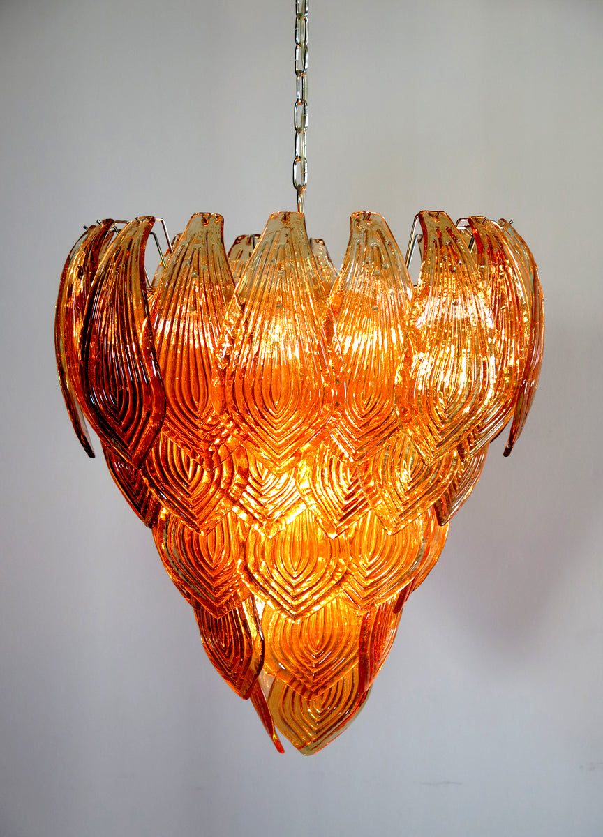 Murano Kroonluchter – 52 Gele Felciglazen – detail 11 – Murano Classics