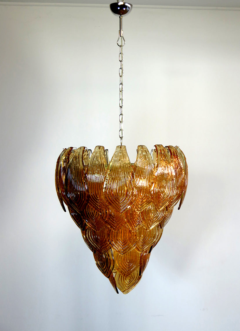 Murano Lysekrone | 52 Gule Felciglass