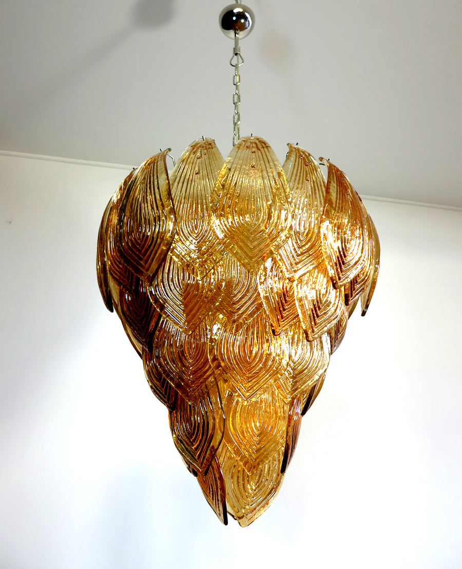 Murano Lysekrone | 52 Gule Felciglass