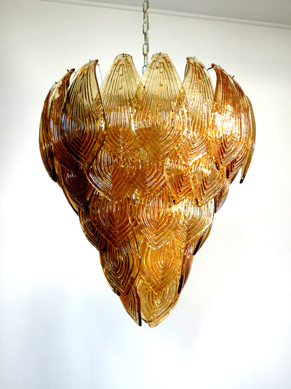 Murano Lysekrone | 52 Gule Felciglass