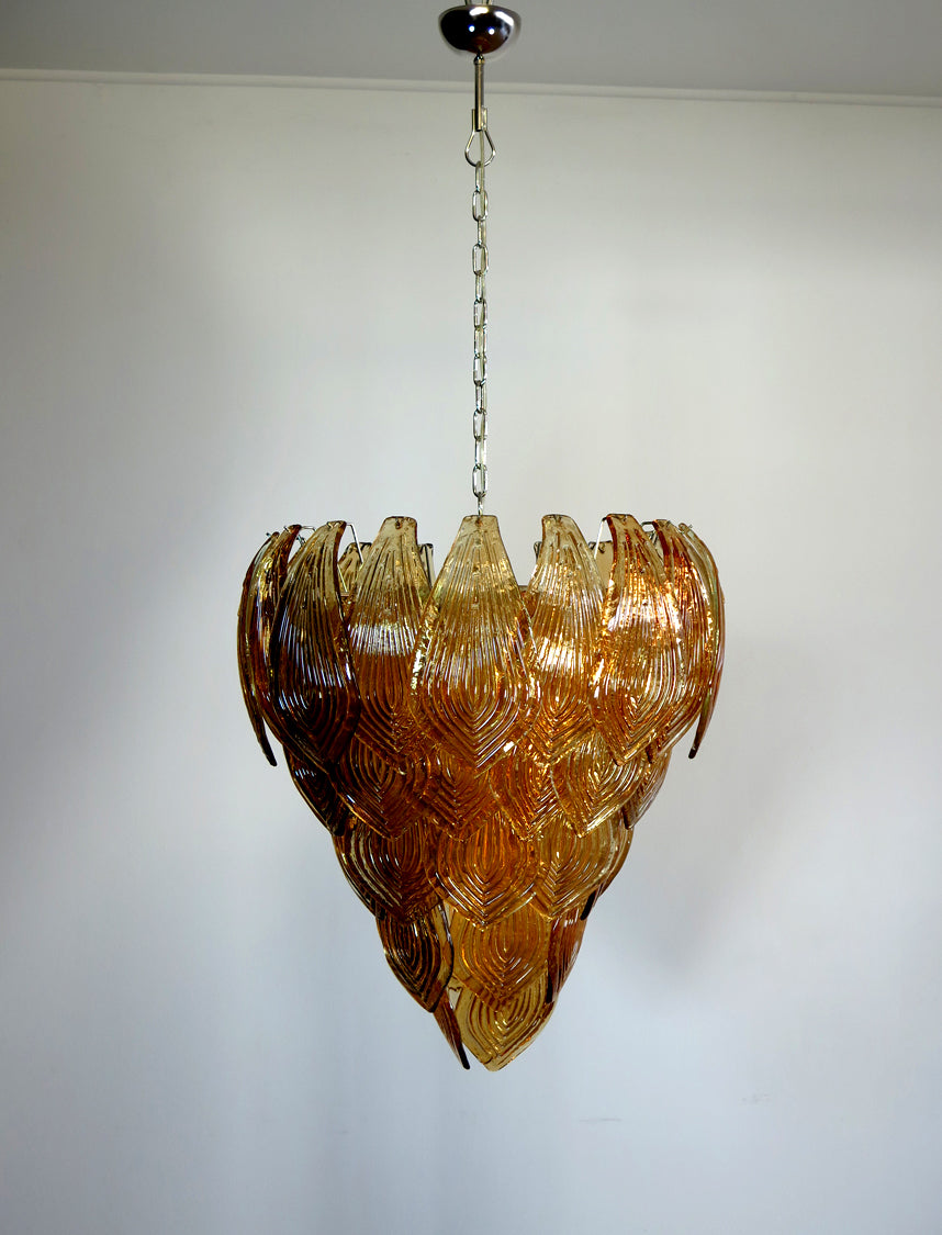 Murano Lysekrone | 52 Gule Felciglass